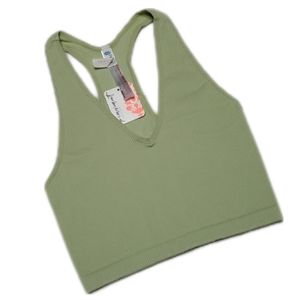 FP Movement Free Throw Crop Tank Top Brushed Pistachio Small Ribbed Racerback